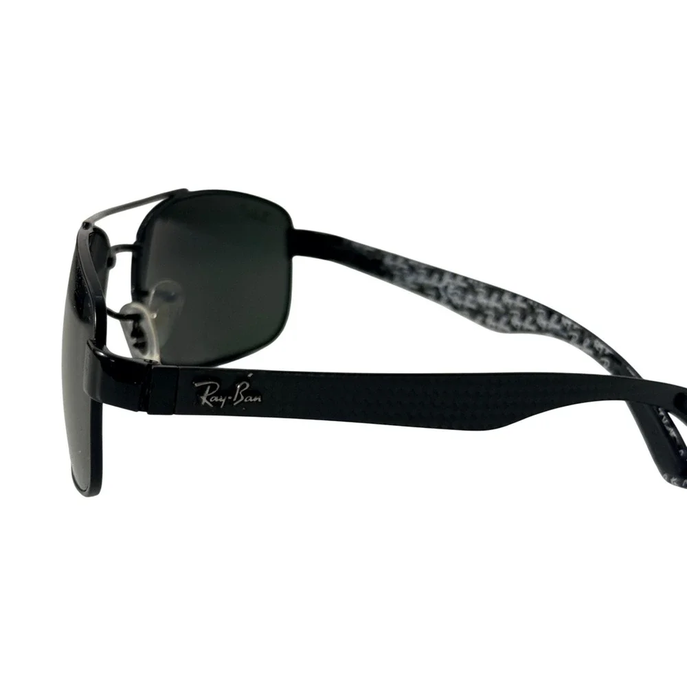 Ray-Ban RB 8316 002/N5 62-18 135 3P Polarized Sunglasses Black Metal Rectangle